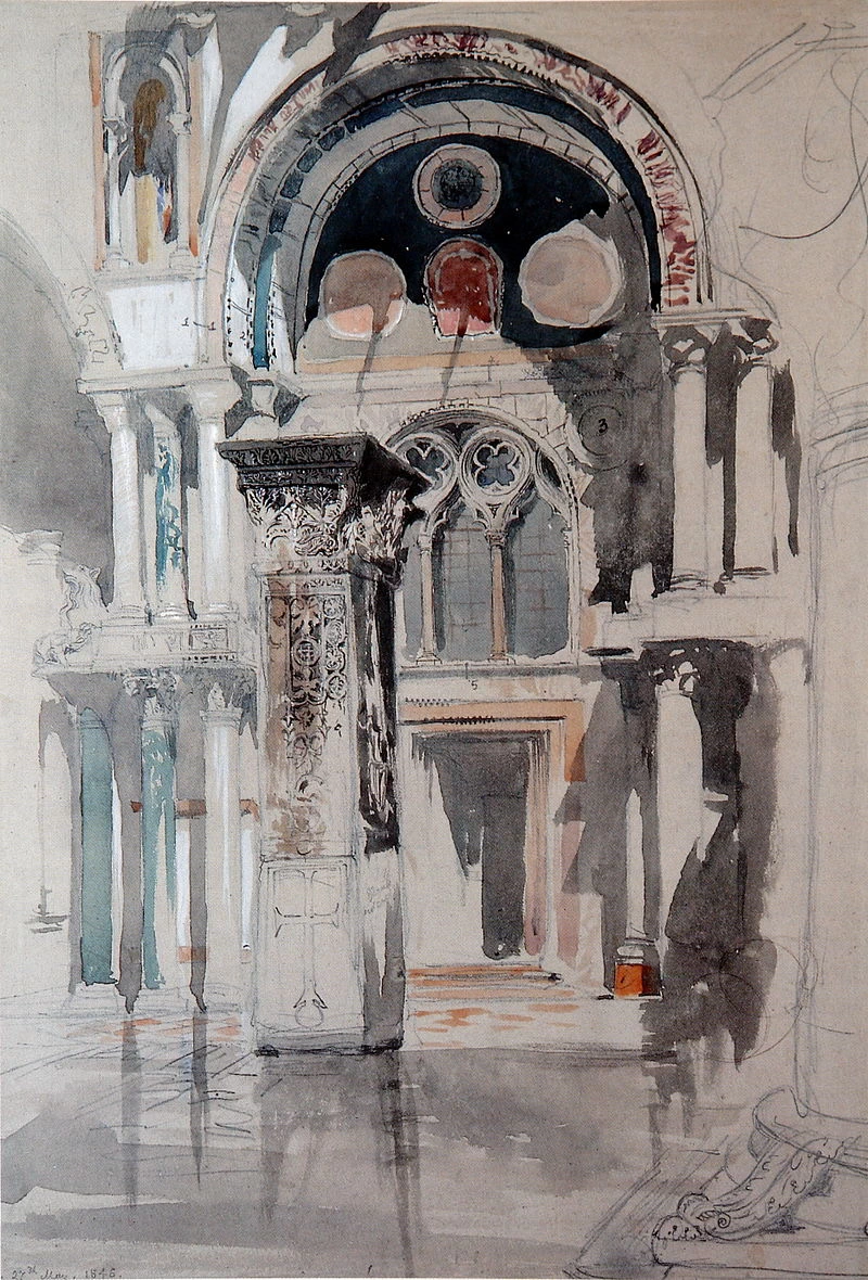 Parte di San Marco, Venezia, Schizzo dopo la pioggia, 1846